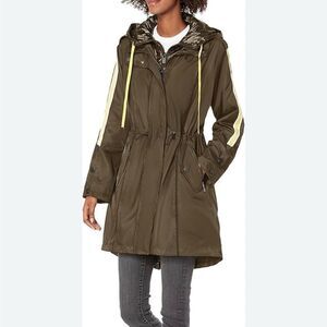 RACHEL Rachel Roy Olive Utility Jacket with Yellow Accents